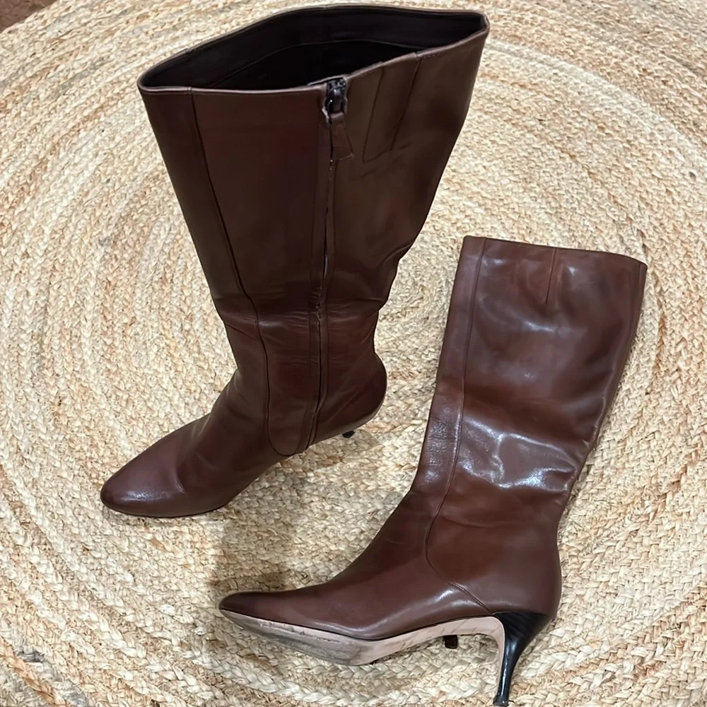 Cole Haan Grand OS tall brown caramel boots - Picture 2 of 13